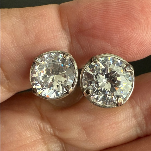 Brighton Silver Crystal Stud Earrings - Picture 2 of 5